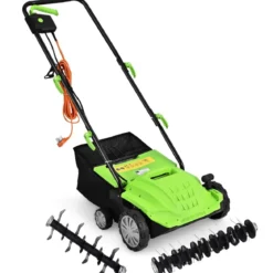 Elektro Vertikutierer Rasenlüfter 1500W 2-in-1-Vertikutierer und Belüfter 104,5 x 51 x 103 cm Grün
