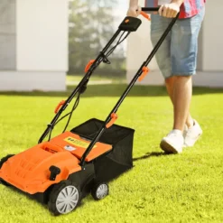Elektro Vertikutierer Rasenlüfter 1500W 2-in-1-Vertikutierer und Belüfter 104,5 x 51 x 103 cm Orange