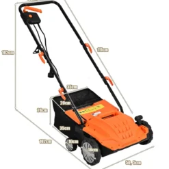 Elektro Vertikutierer Rasenlüfter 1500W 2-in-1-Vertikutierer und Belüfter 104,5 x 51 x 103 cm Orange