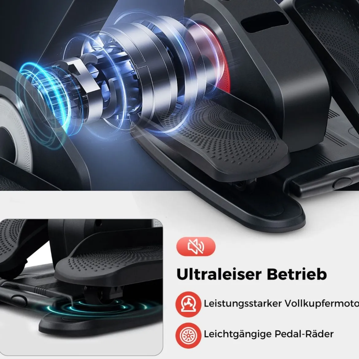 Ellipsentrainer Unter den Schreibtisch mit Anzeigemonitor & Fernbedienung Elektrischer Pedaltrainer