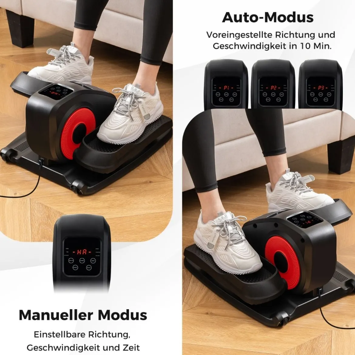 Ellipsentrainer Unter den Schreibtisch mit Anzeigemonitor & Fernbedienung Elektrischer Pedaltrainer