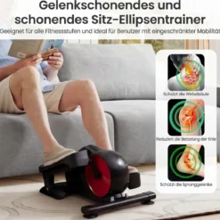 Ellipsentrainer verstellbarer magnetischer Widerstand & flüsterleise LCD-Monitor Schwarz