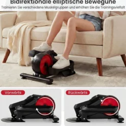 Ellipsentrainer verstellbarer magnetischer Widerstand & flüsterleise LCD-Monitor Schwarz
