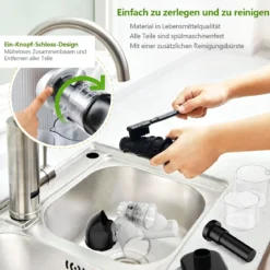 Entsafter langsamer Entsafter Elektisch Entsafter rutschfest Saftpresse Fruchtpresse Edelstahl Silber