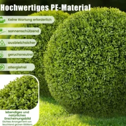 2er Buchsbaumkugel 39/50 cm Buchsbaum Kugel UV-beständig dekorative Kugelpflanzen für Haus