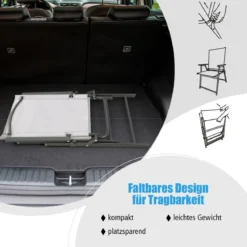 2er/4er Set Gartenstühle Klappstühle mit wetterfestem Stoff Balkonstühle mit Armlehnen Weiß/Grau/Schwarz