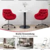 Ergonomischer Akzentstuhl Gepolsterter Drehstuhl aus Samt Rot