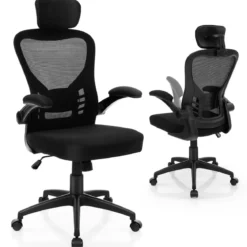 Ergonomischer Bürostuhl aus Netzgewebe mit Schaukellehne Chefsessel Drehbarer PC Stuhl