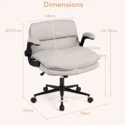 Ergonomischer Bürostuhl Höhenverstellbar Schreibtischstuhl Drehstuhl mit Wippfunktion Belastbar bis 150 kg
