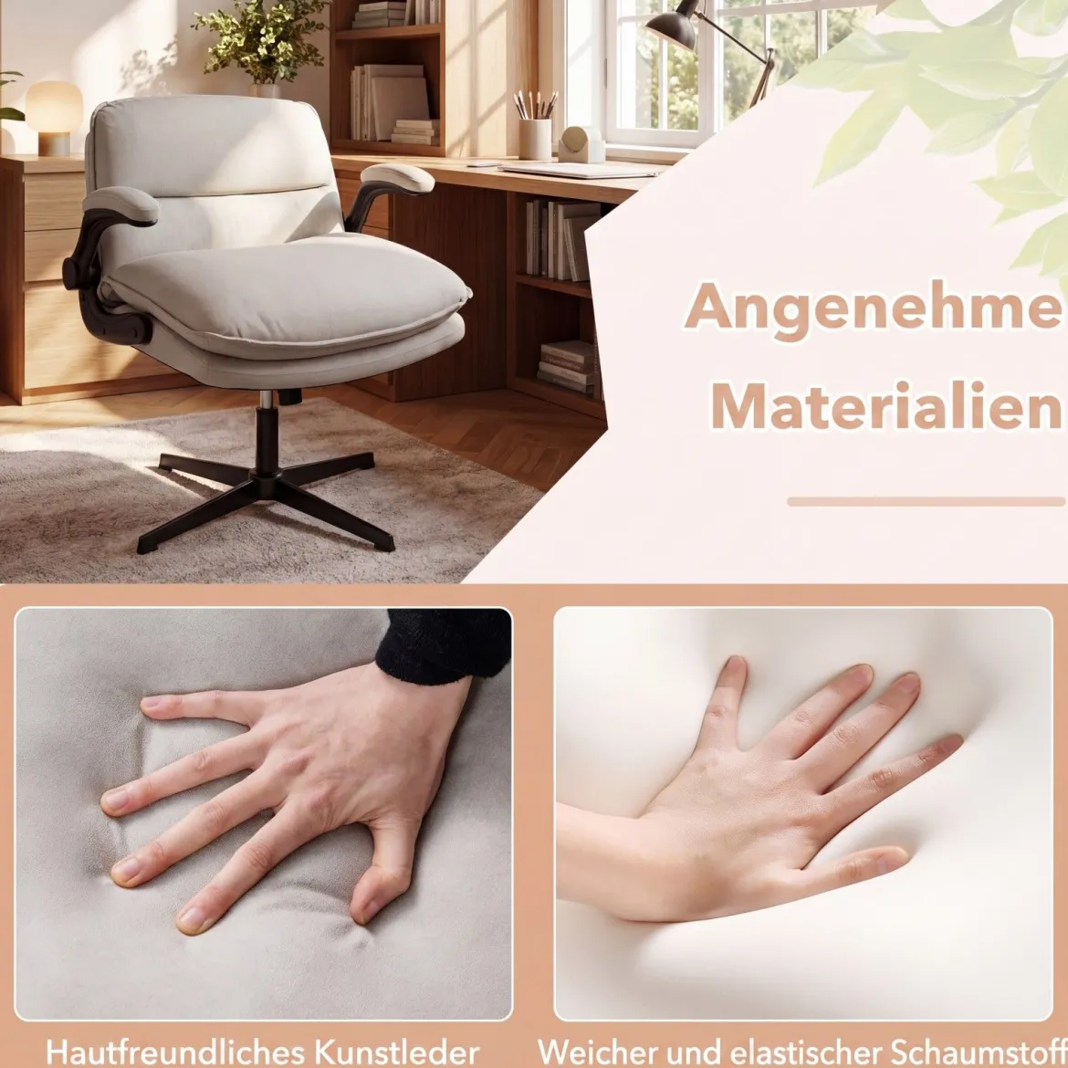 Ergonomischer Bürostuhl Höhenverstellbar Schreibtischstuhl mit Rückenlehne Blastbar bis 150 kg