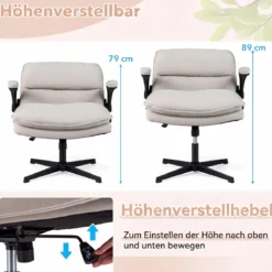 Ergonomischer Bürostuhl Höhenverstellbar Schreibtischstuhl mit Rückenlehne Blastbar bis 150 kg