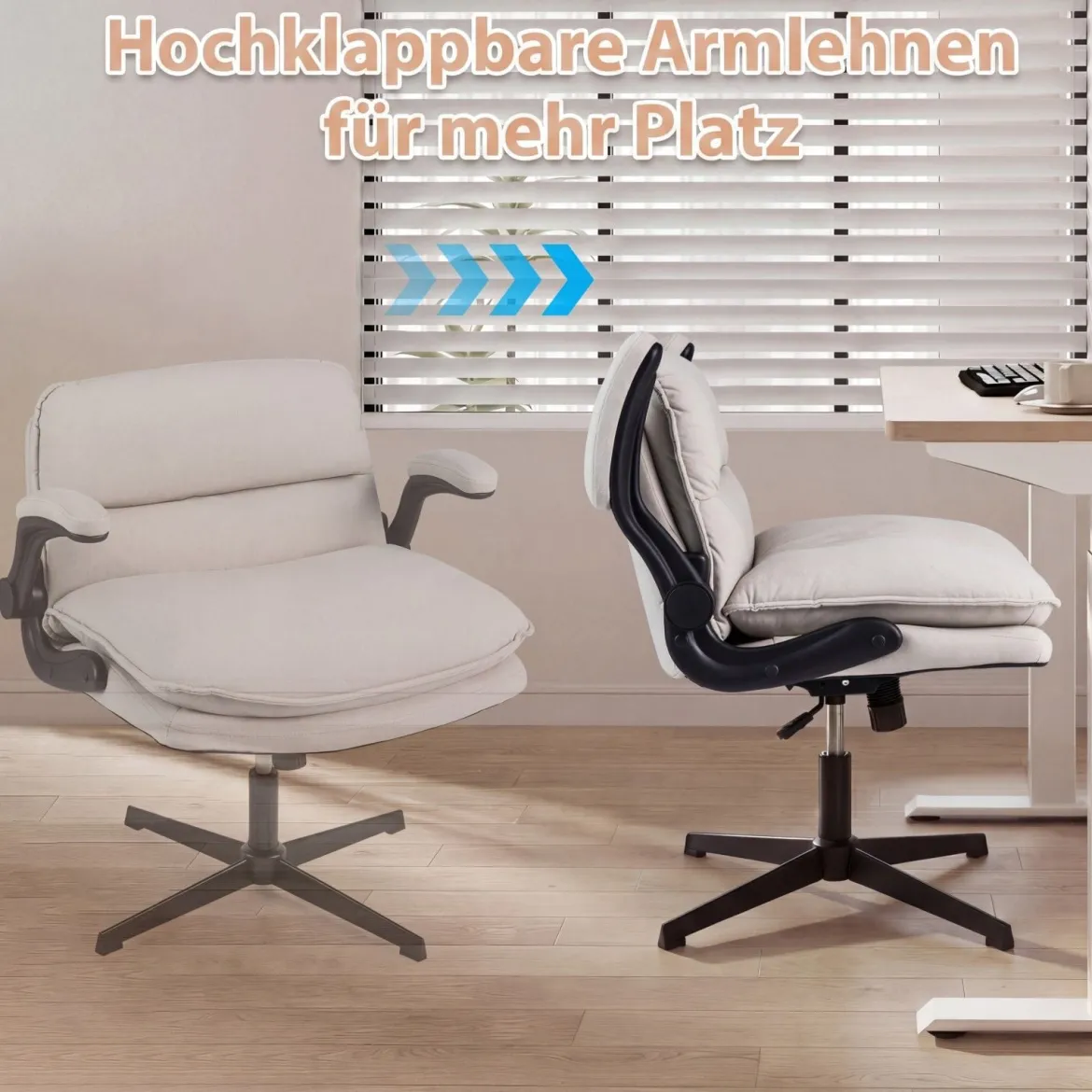 Ergonomischer Bürostuhl Höhenverstellbar Schreibtischstuhl mit Rückenlehne Blastbar bis 150 kg