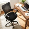 Ergonomischer Bürostuhl mit Atmungsaktive Mesh-Rückenlehne Höhenverstellbarer Drehstuhl Schwarz