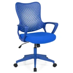 Ergonomischer Bürostuhl mit Atmungsaktive Mesh-Rückenlehne Höhenverstellbarer Drehstuhl Blau
