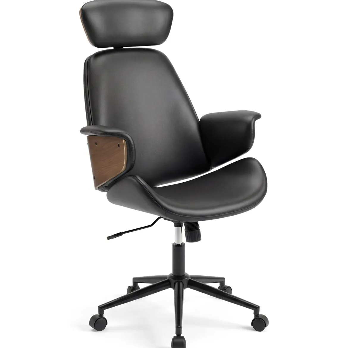 Ergonomischer Bürostuhl mit Gebogenen Armlehnen & Rückenlehne & Kopfstütze Schreibtischstuhl Drehstuhl
