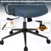 Ergonomischer Bürostuhl mit Leinenstoff & Verstellbarer Rückenlehne & Kopfstütze Schreibtischstuhl Blau