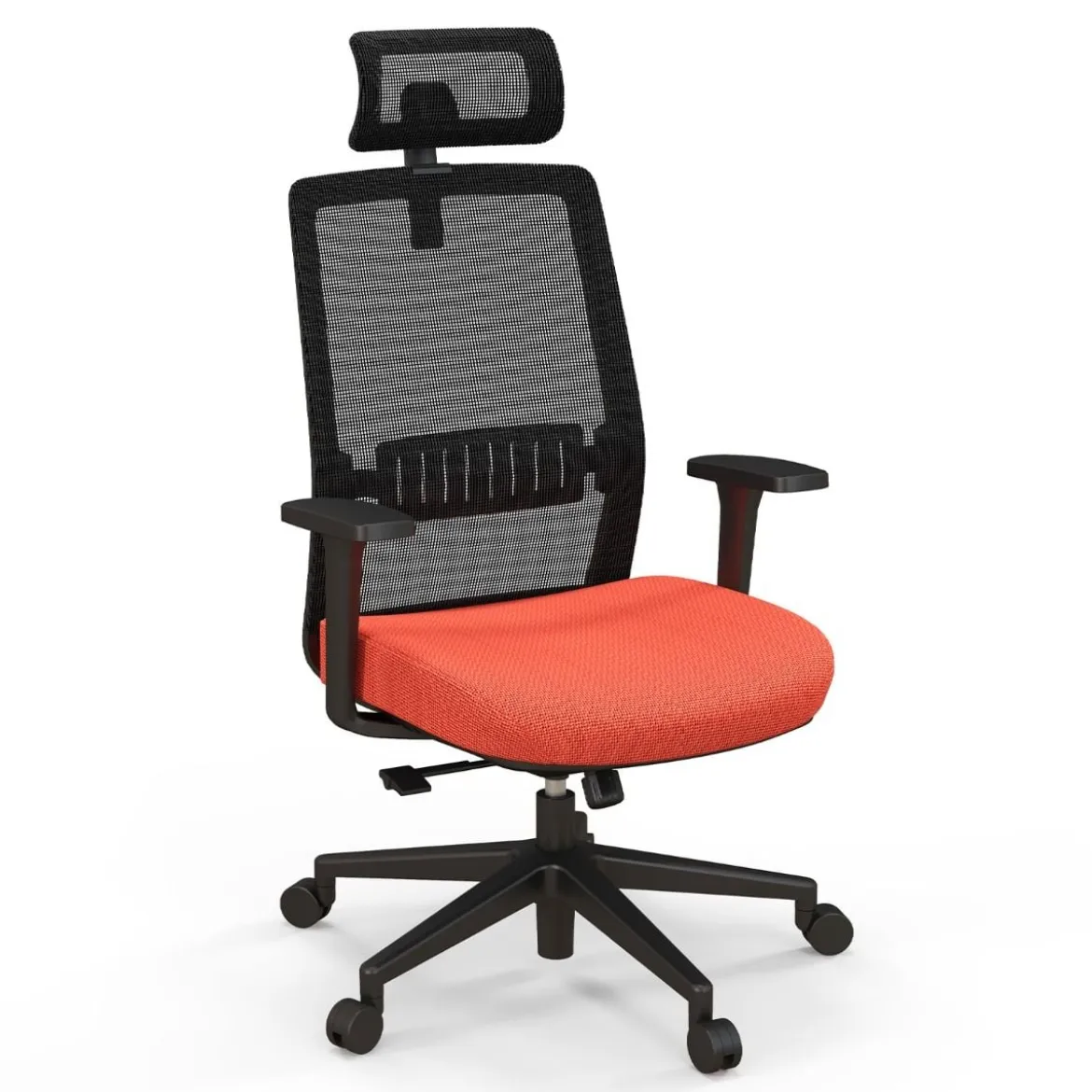 Ergonomischer Bürostuhl mit Rückenlehne & Lendenstütze & komfortabler 3D-Kopfstütze bis 180 kg