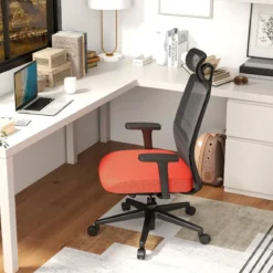 Ergonomischer Bürostuhl mit Rückenlehne & Lendenstütze & komfortabler 3D-Kopfstütze bis 180 kg