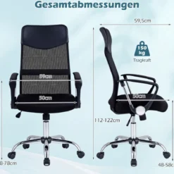 Ergonomischer Bürostuhl mit Wippfunktion Höhenverstellbarer Schreibtischstuhl Gaming Stuhl
