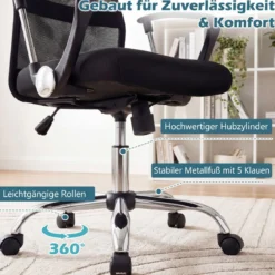 Ergonomischer Bürostuhl mit Wippfunktion Höhenverstellbarer Schreibtischstuhl Gaming Stuhl