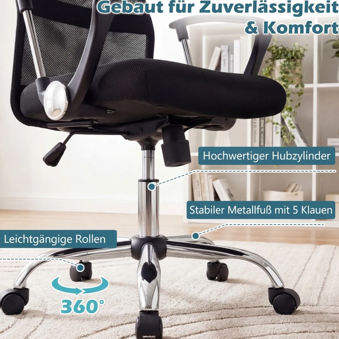 Ergonomischer Bürostuhl mit Wippfunktion Höhenverstellbarer Schreibtischstuhl Gaming Stuhl