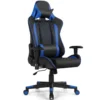 Ergonomischer Gaming Stuhl mit Hoher Rückenlehne & Kopfstütze & Lendenwirbelstütze Blau