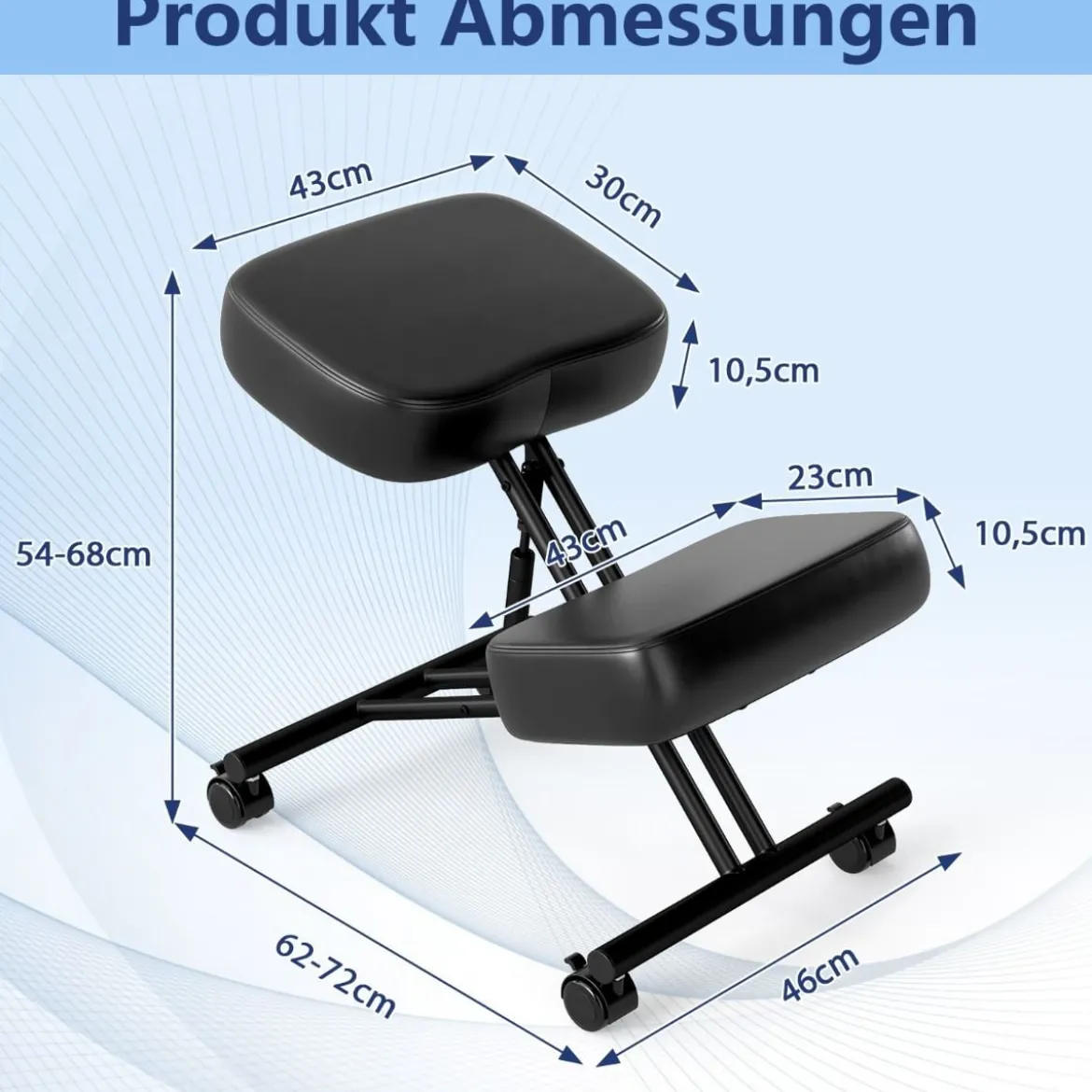 Ergonomischer Kniehocker mit Schrägem Sitz zur Schmerzlinderung Orthopädischer Bürostuhl