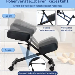 Ergonomischer Kniehocker mit Schrägem Sitz zur Schmerzlinderung Orthopädischer Bürostuhl