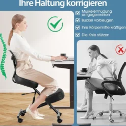 Ergonomischer Kniestuhl mit Schrägem Sitz zur Schmerzlinderung Orthopädischer Bürostuhl