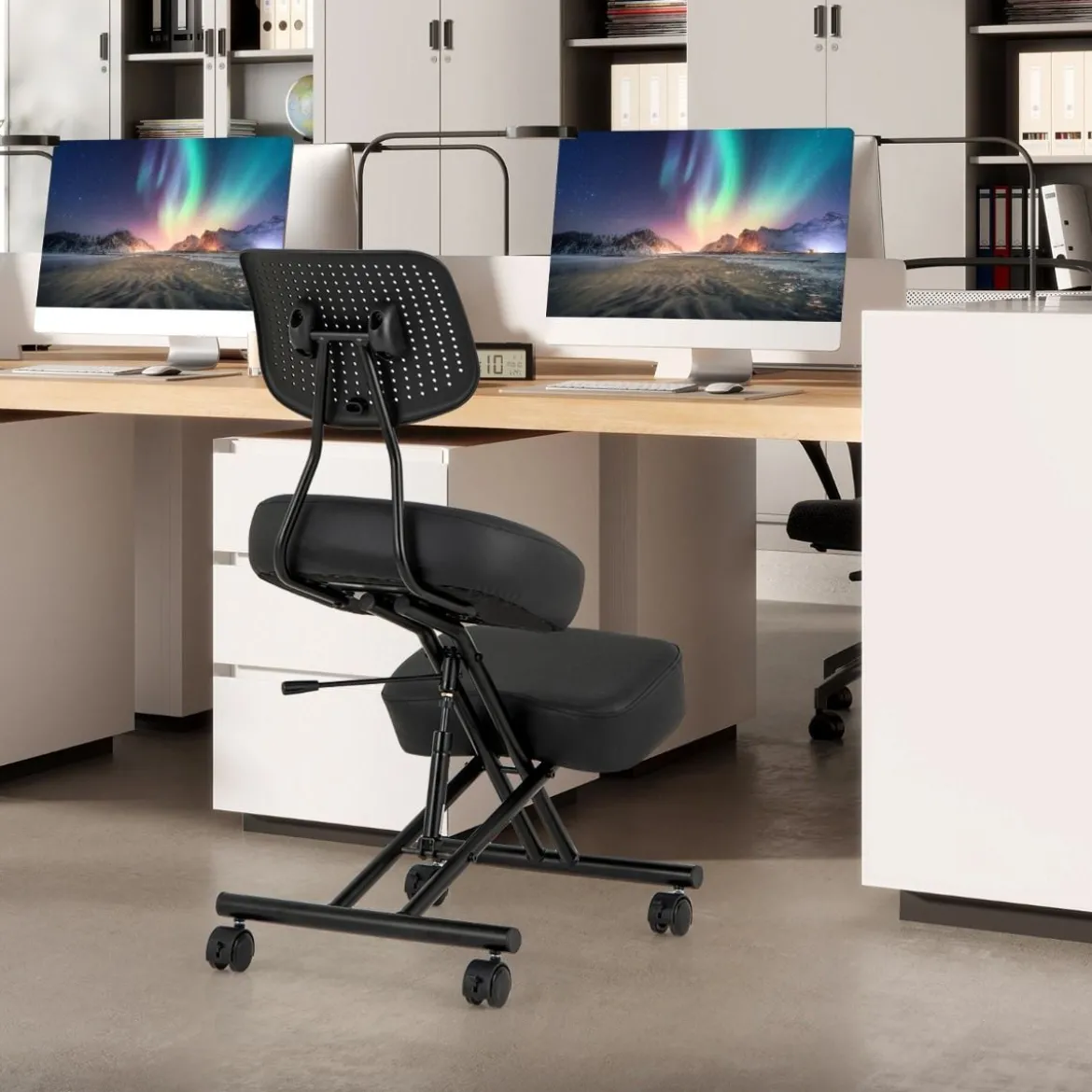 Ergonomischer Kniestuhl mit Schrägem Sitz zur Schmerzlinderung Orthopädischer Bürostuhl