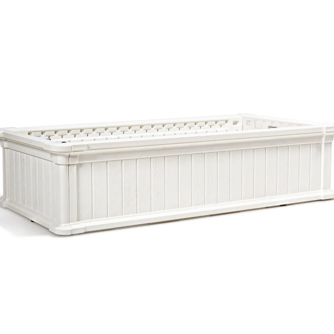 Erhöhter Outdoor Pflanzenkübel Gartenbeet Pflanzgefäß für Terrasse und Garten 122 x 60 x 30 cm Weiß