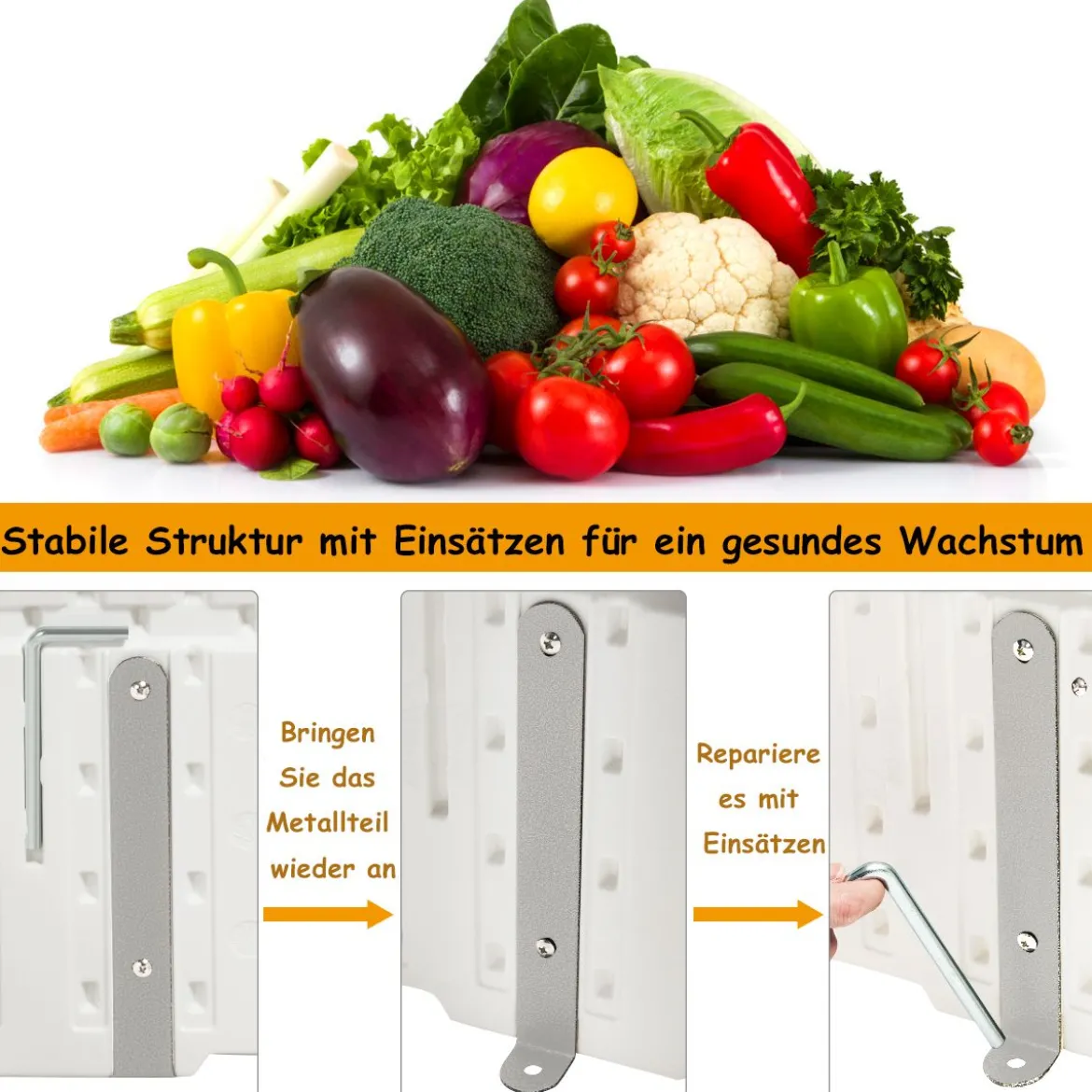 Erhöhter Outdoor Pflanzenkübel Gartenbeet Pflanzgefäß für Terrasse und Garten 122 x 60 x 30 cm Weiß