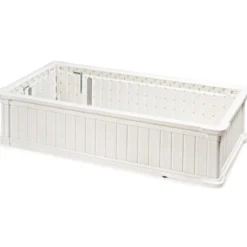 Erhöhter Outdoor Pflanzenkübel Gartenbeet Pflanzgefäß für Terrasse und Garten 122 x 60 x 30 cm Weiß