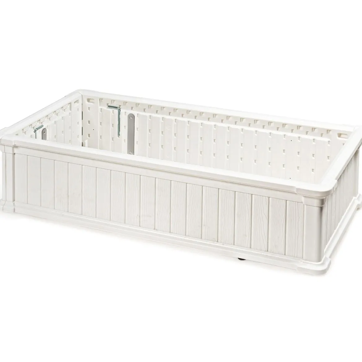 Erhöhter Outdoor Pflanzenkübel Gartenbeet Pflanzgefäß für Terrasse und Garten 122 x 60 x 30 cm Weiß