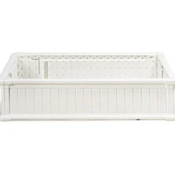 Erhöhter Outdoor Pflanzenkübel Gartenbeet Pflanzgefäß für Terrasse und Garten 122 x 60 x 30 cm Weiß