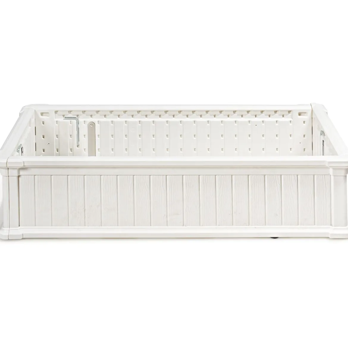 Erhöhter Outdoor Pflanzenkübel Gartenbeet Pflanzgefäß für Terrasse und Garten 122 x 60 x 30 cm Weiß