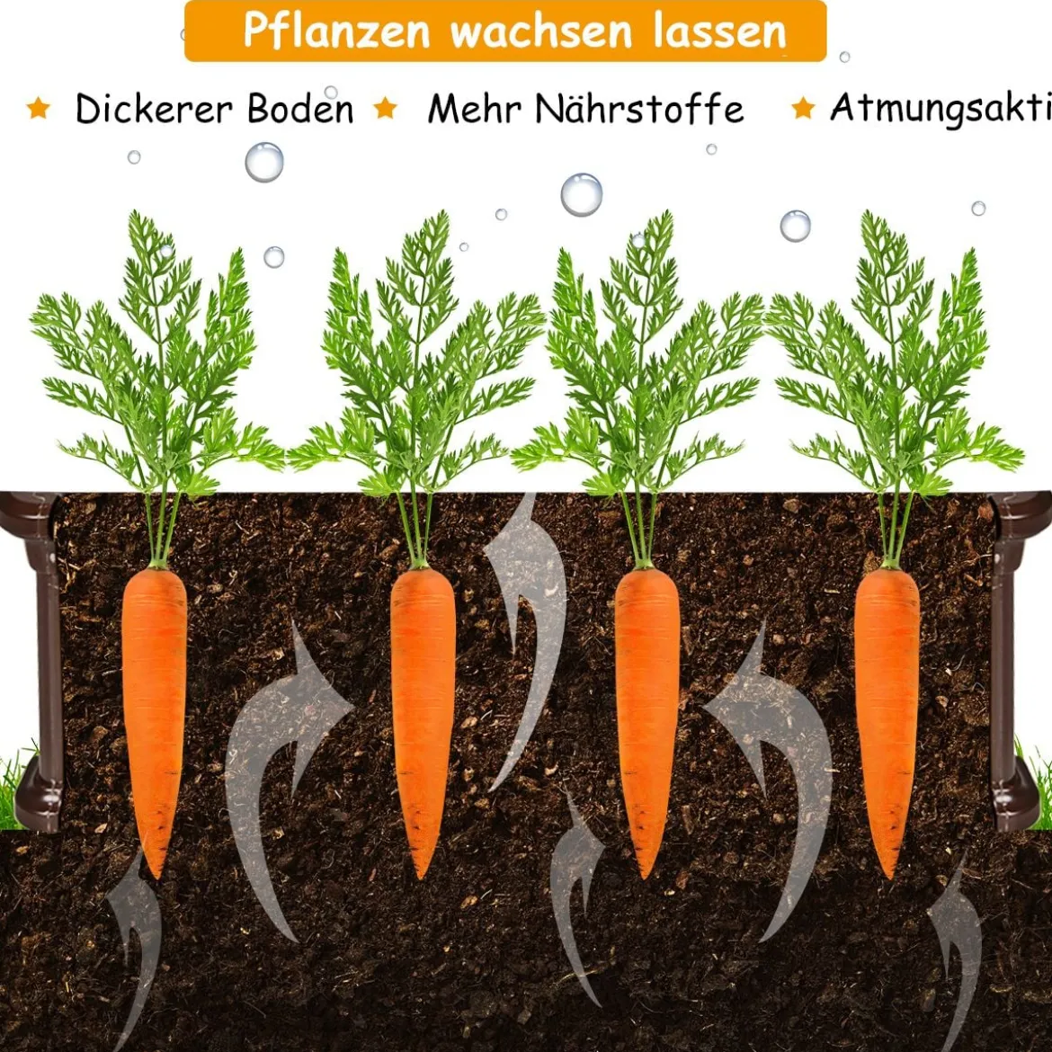 Erhöhter Outdoor Pflanzenkübel Gartenbeet Pflanzgefäß für Terrasse und Garten 122 x 60 x 30 cm Weiß