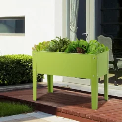Erhöhter Pflanzkasten Metall-Hochbeet mit reichlich Pflanzfläche Pflanzkasten mit 2 Drainagelöchern 60 x 30 x 45cm