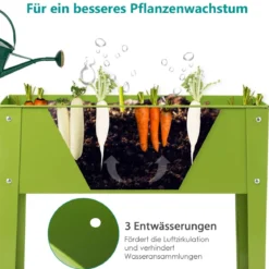 Erhöhter Pflanzkasten Metall-Hochbeet mit reichlich Pflanzfläche Pflanzkasten mit 2 Drainagelöchern 60 x 30 x 45cm