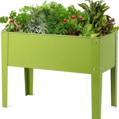 Erhöhter Pflanzkasten Metall-Hochbeet mit reichlich Pflanzfläche Pflanzkasten mit 2 Drainagelöchern 60 x 30 x 45cm