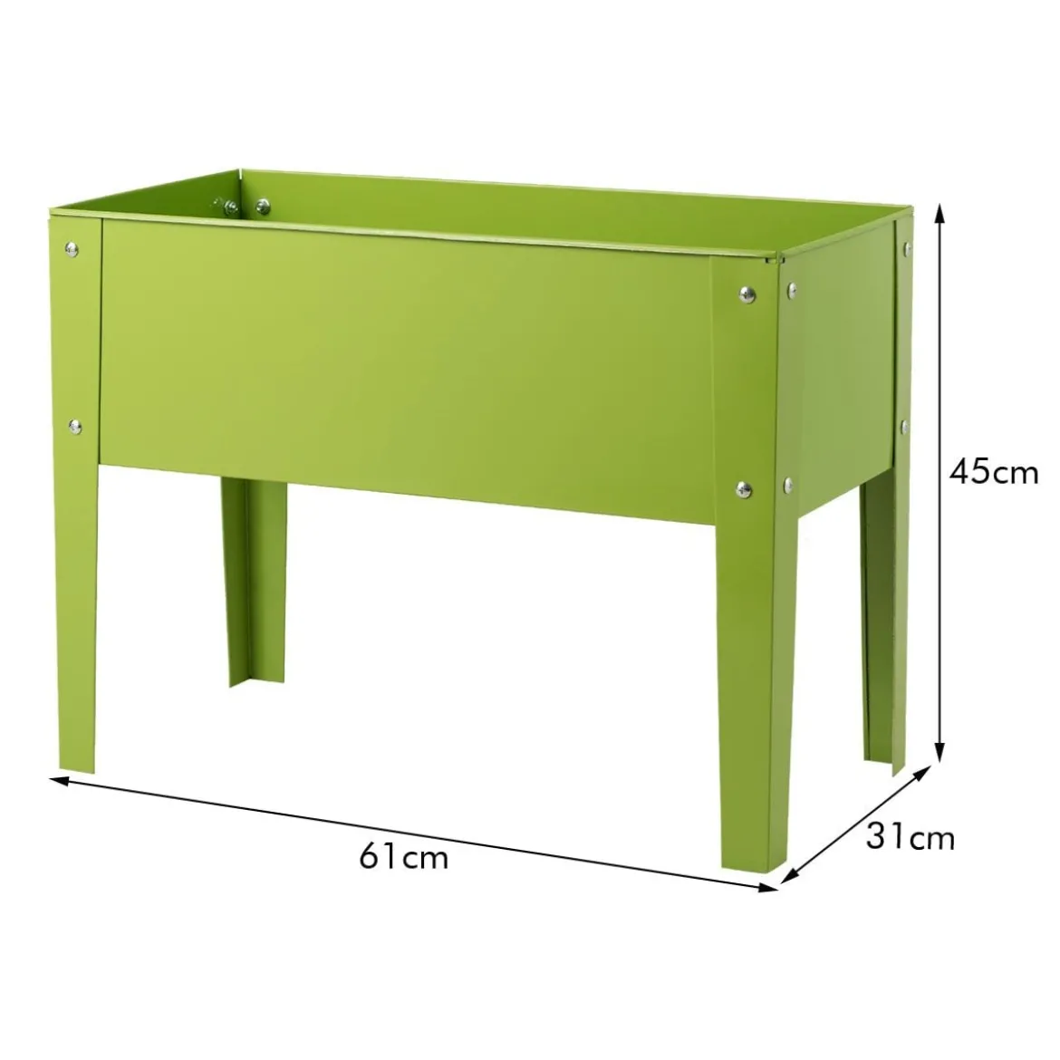 Erhöhter Pflanzkasten Metall-Hochbeet mit reichlich Pflanzfläche Pflanzkasten mit 2 Drainagelöchern 60 x 30 x 45cm