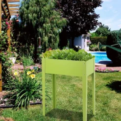 Erhöhter Pflanzkasten Metall-Hochbeet mit reichlich Pflanzfläche Pflanzkasten mit 2 Drainagelöchern 60 x 30 x 80cm