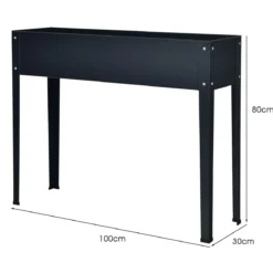 Erhöhter Pflanzkasten mit 2 Drainagelöchern Metall Hochbeet Pflanzkasten Grau