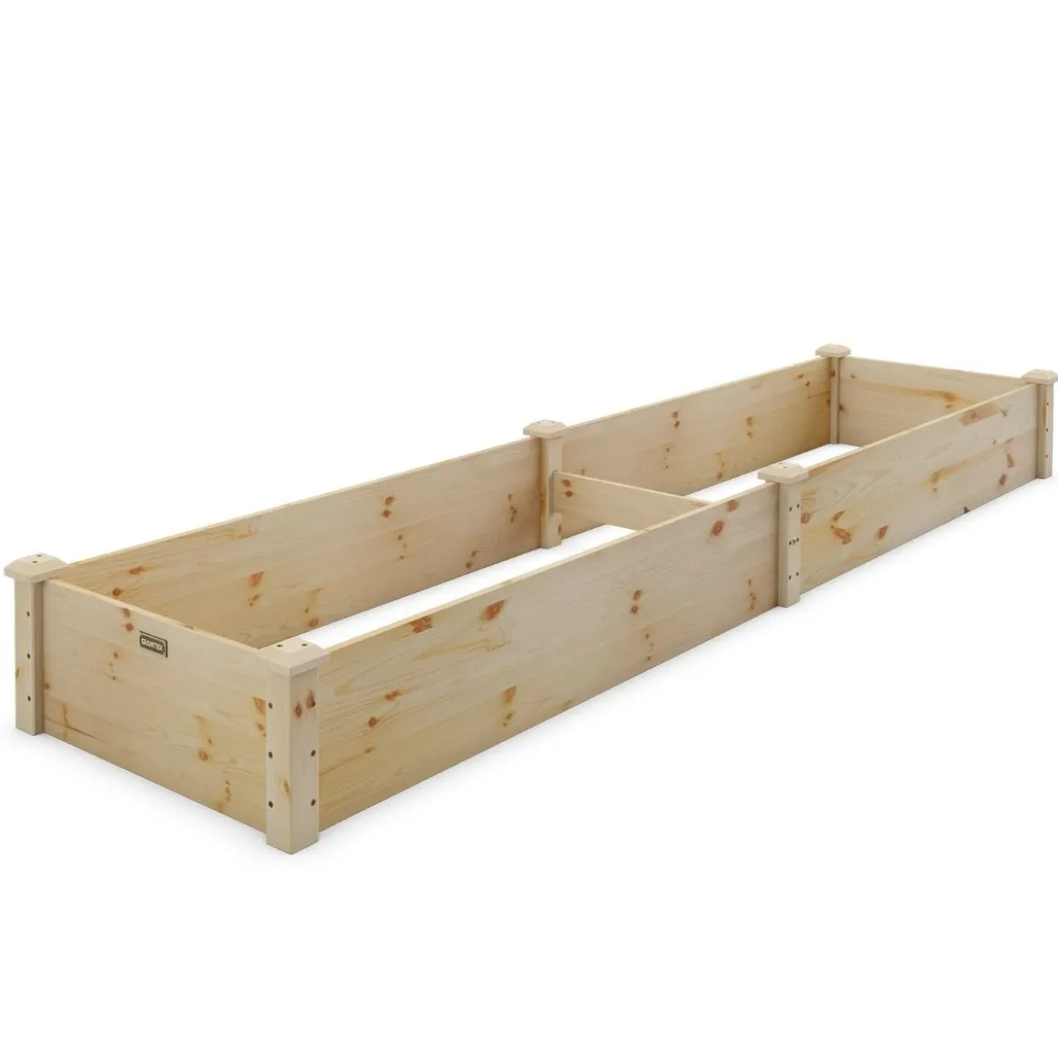 Erhöhtes Holzbeet Outdoor-Holzpflanzkasten für Gemüse 240 x 60 x 25 cm Natur