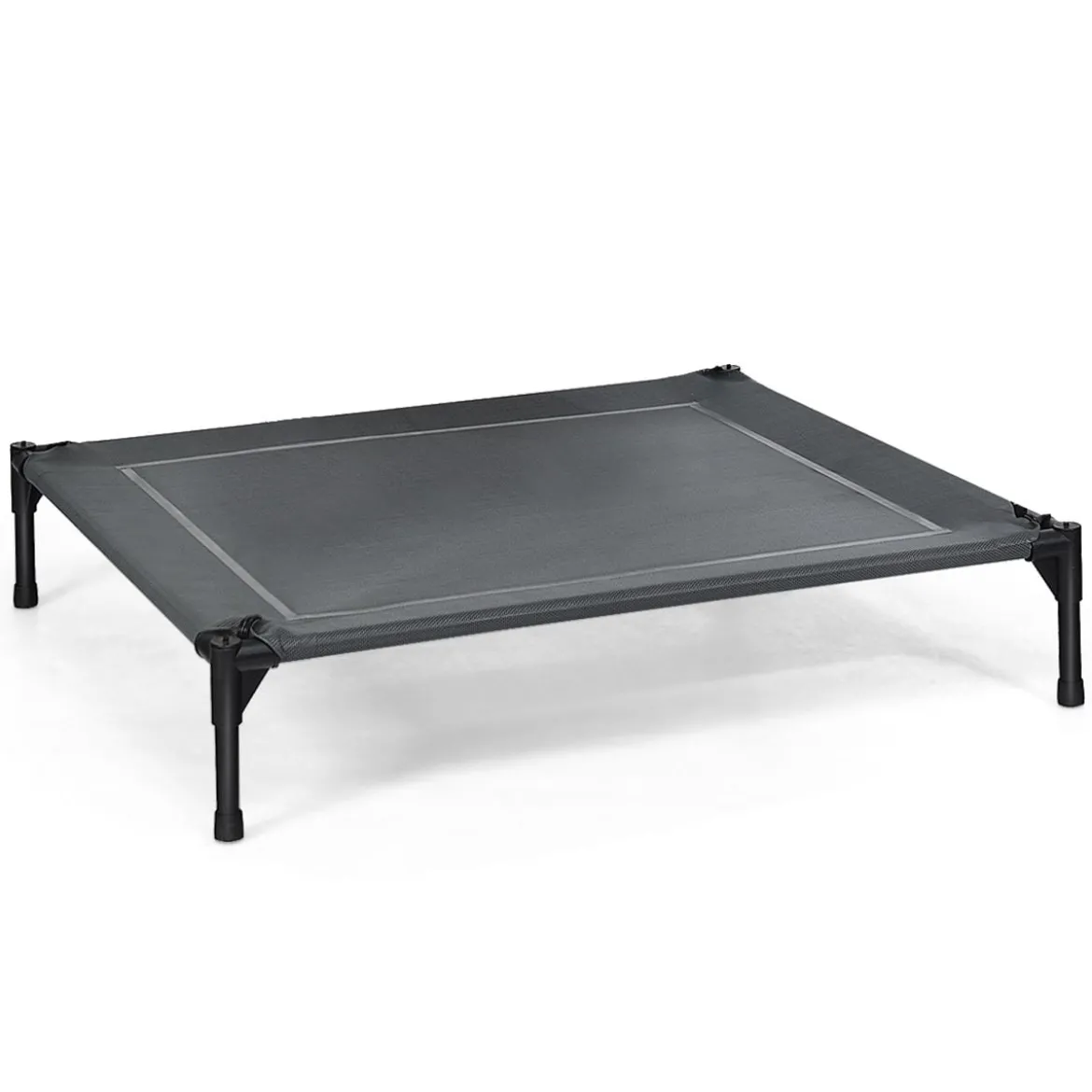 Erhöhtes Hundebett mit abnehmbarer Überdachung Haustierbett 90 x 81 x 86 cm Grau