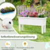 2er Hochbeet Gartenbeet aus Kunststoff 29 L Pflanzkasten mit abnehmbaren Beinen & Drainageloch Weiß