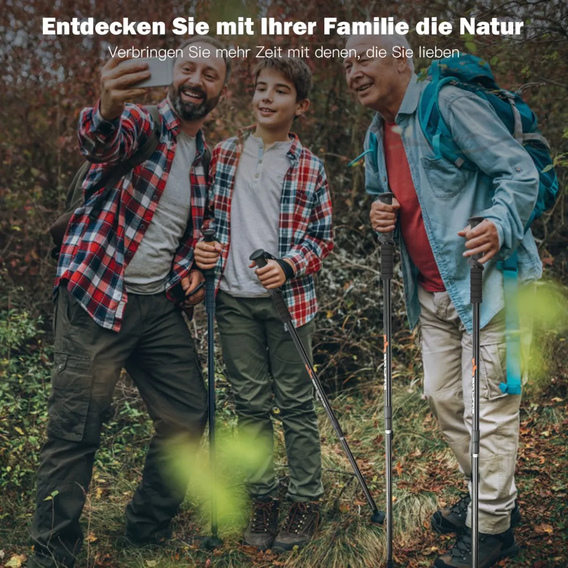 2er Pack ausfahrbare Wanderstöcke Trekkingstöcke Nordic Walking Stöcke Teleskop Trekkingstöcke verstellbar