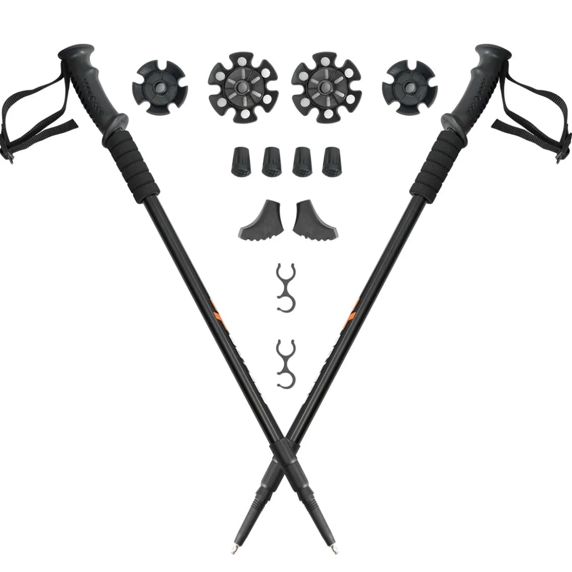2er Pack ausfahrbare Wanderstöcke Trekkingstöcke Nordic Walking Stöcke Teleskop Trekkingstöcke verstellbar