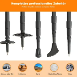 2er Pack ausfahrbare Wanderstöcke Trekkingstöcke Nordic Walking Stöcke Teleskop Trekkingstöcke verstellbar