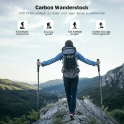 2er Pack ausfahrbare Wanderstöcke Trekkingstöcke Nordic Walking Stöcke Teleskop Trekkingstöcke verstellbar